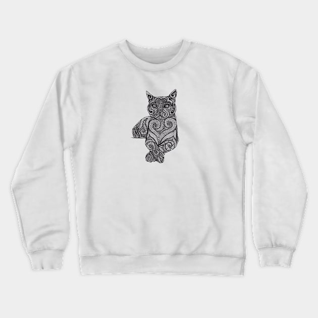 Zentangle Cat Crewneck Sweatshirt by InkCats